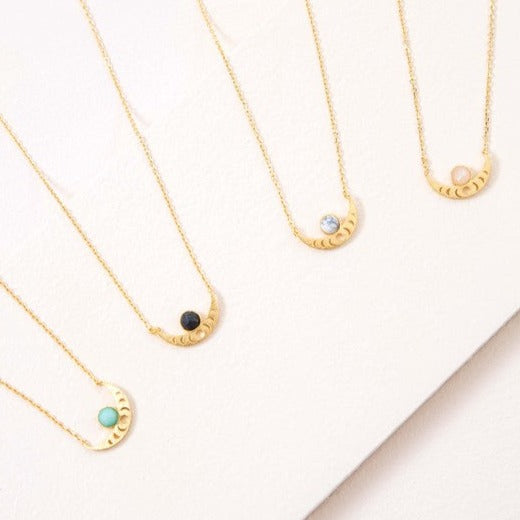 Moon Phase Stone Necklace