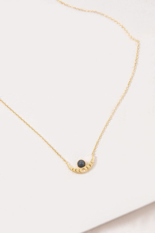 Moon Phase Stone Necklace