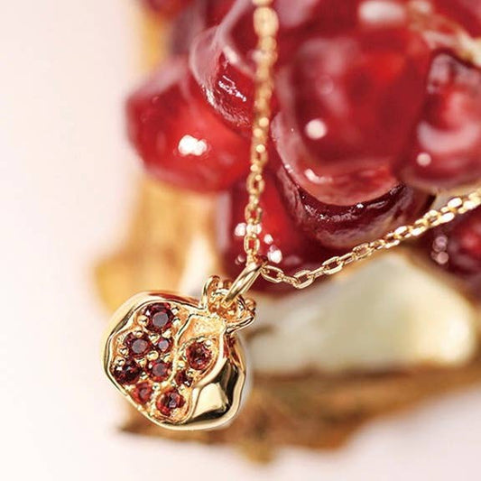 14K Gold Pomegranate Necklace