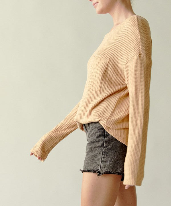 Bamboo Waffle Long Sleeve Tee