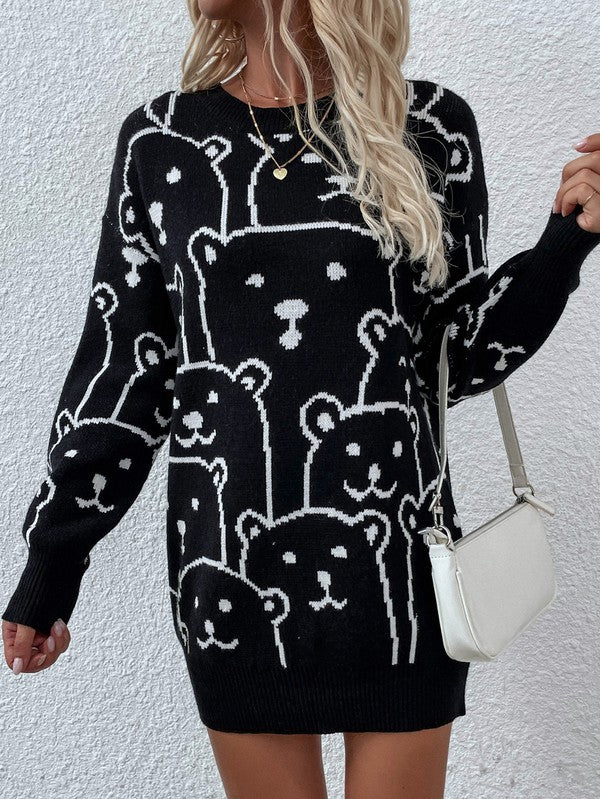 Long Sleeve Bear Pullover Sweater