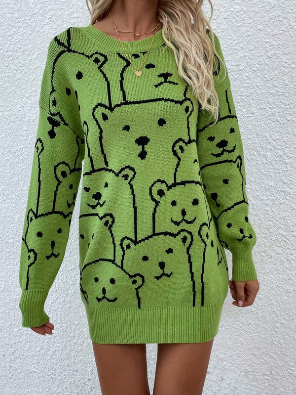 Long Sleeve Bear Pullover Sweater