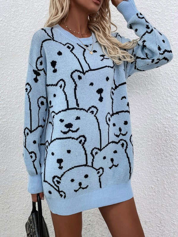 Long Sleeve Bear Pullover Sweater