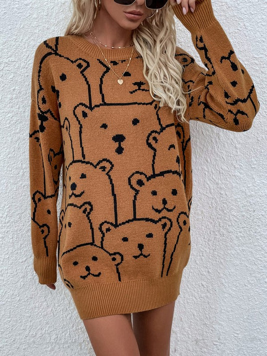 Long Sleeve Bear Pullover Sweater