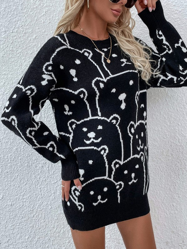 Long Sleeve Bear Pullover Sweater