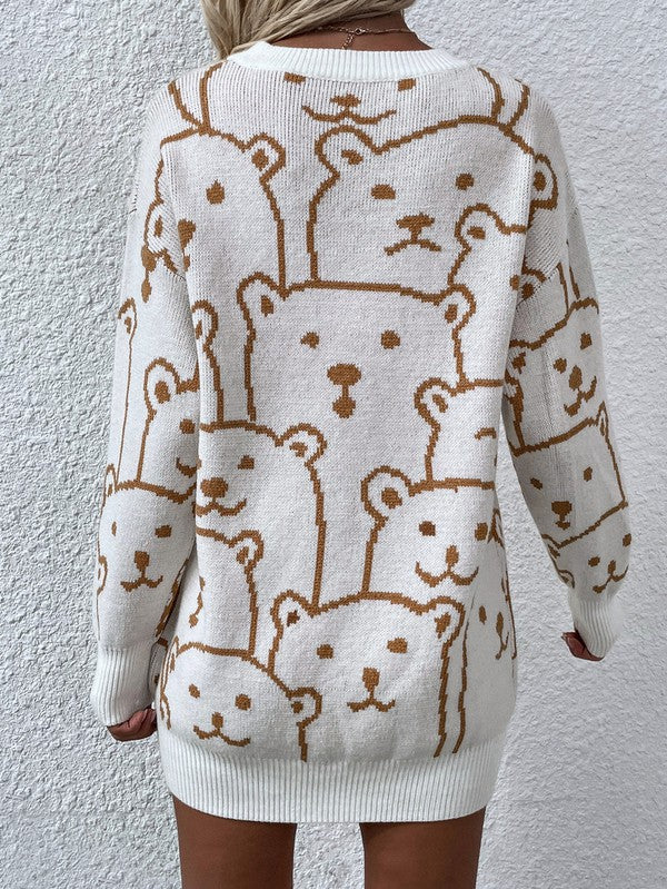 Long Sleeve Bear Pullover Sweater