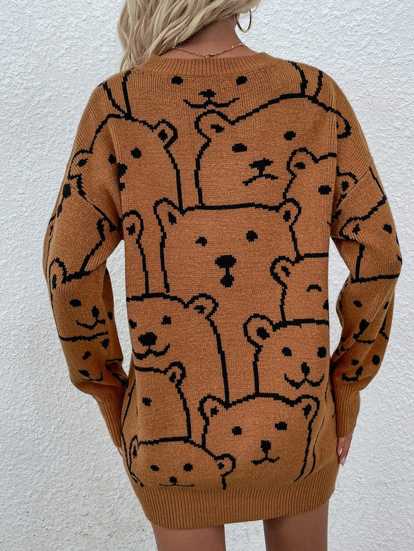 Long Sleeve Bear Pullover Sweater