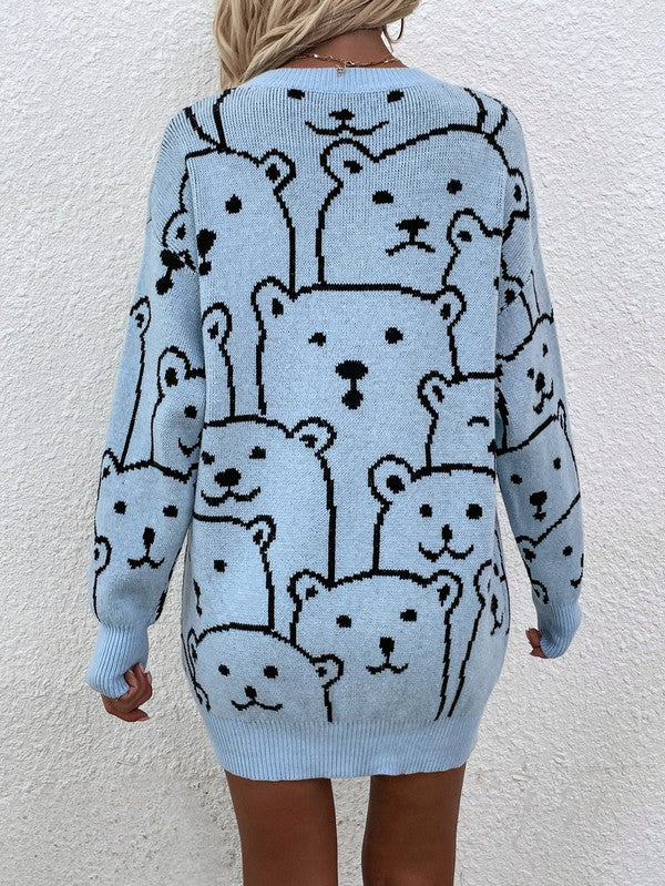 Long Sleeve Bear Pullover Sweater