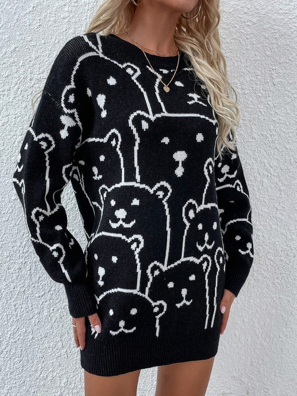 Long Sleeve Bear Pullover Sweater