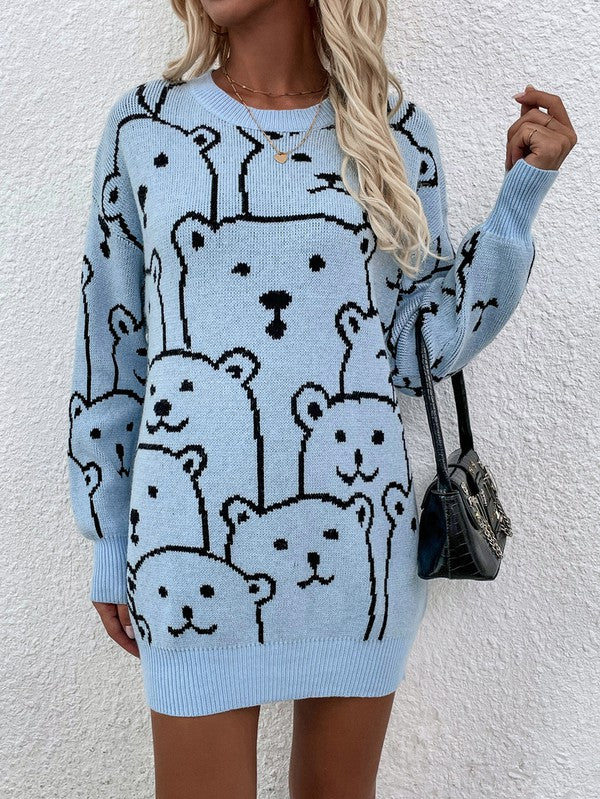 Long Sleeve Bear Pullover Sweater