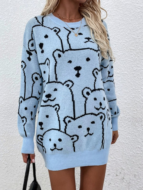 Long Sleeve Bear Pullover Sweater