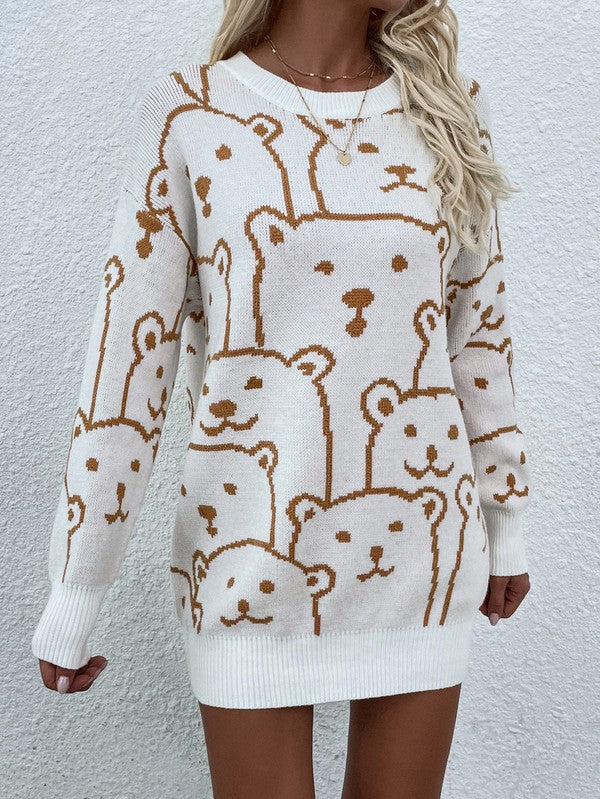 Long Sleeve Bear Pullover Sweater