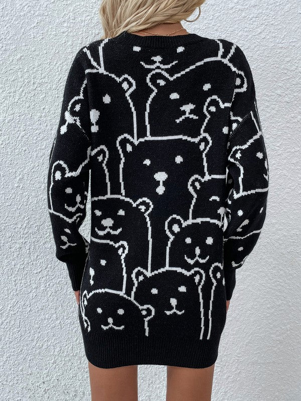 Long Sleeve Bear Pullover Sweater