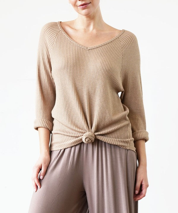 Bamboo Waffle Loose Top