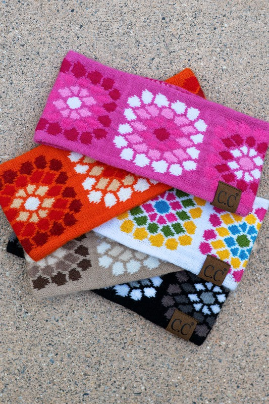 Multi-Color Flower Crochet Printed Head Wrap
