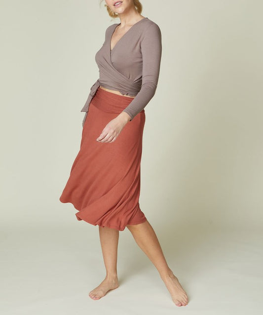 Bamboo Flared Mid Length Skirt