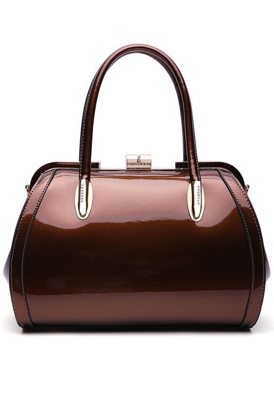 Marlene Patent Satchel Handbag