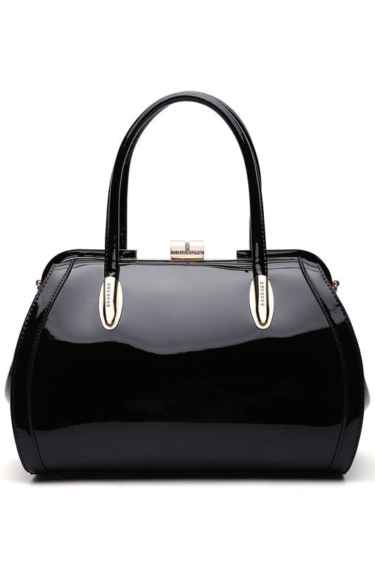 Marlene Patent Satchel Handbag