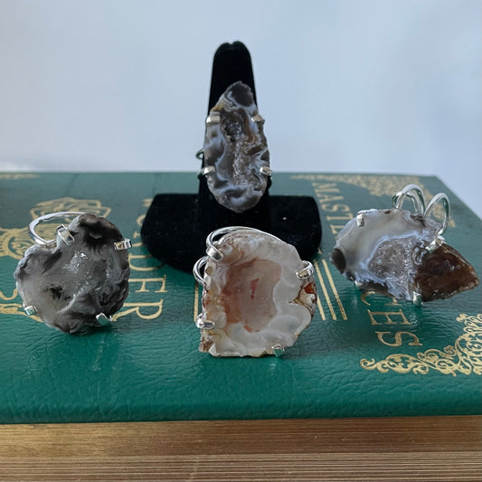 Druzy Agate Slice Ring