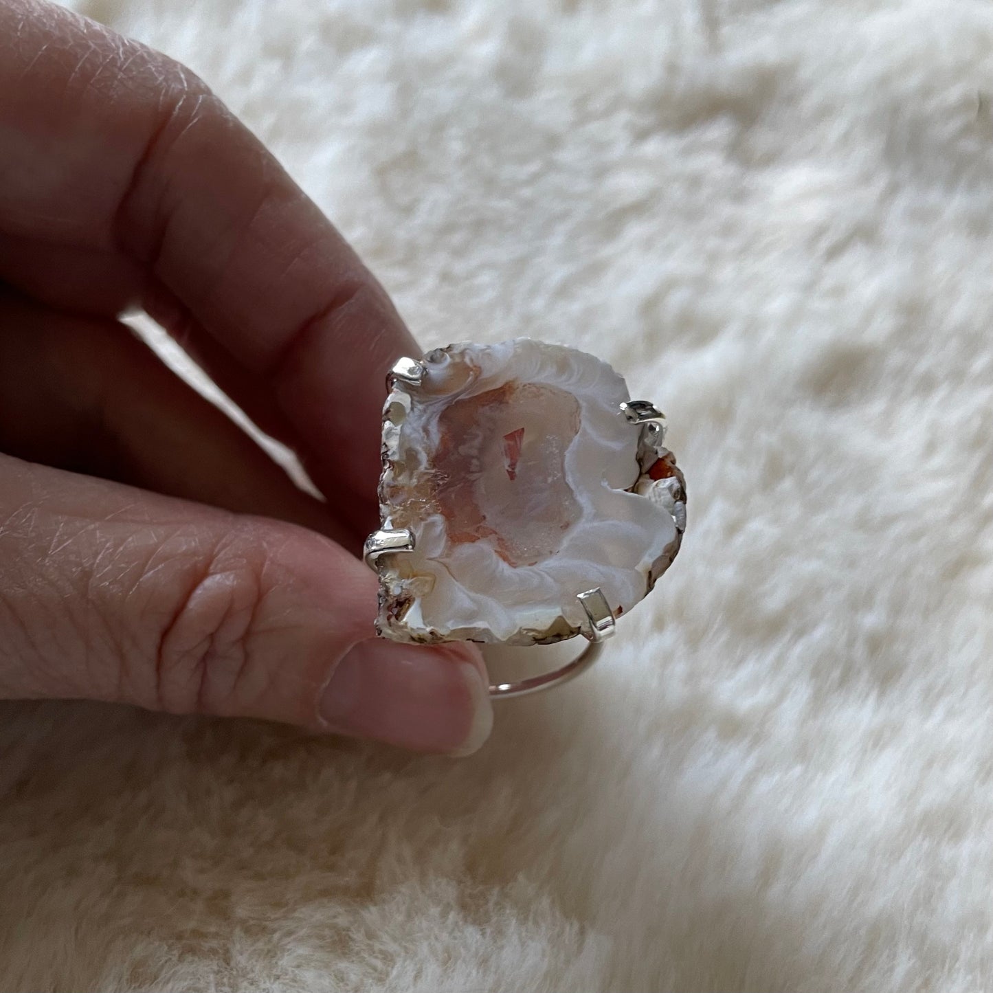 Druzy Agate Slice Ring