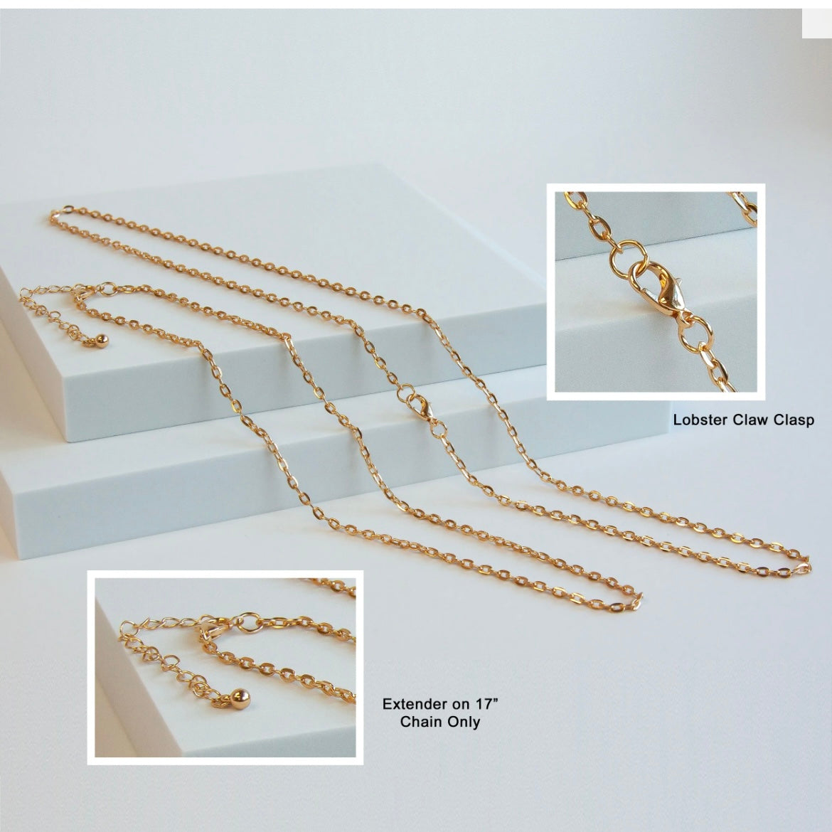 Gold Tone Base Medal Flat Oval Chain