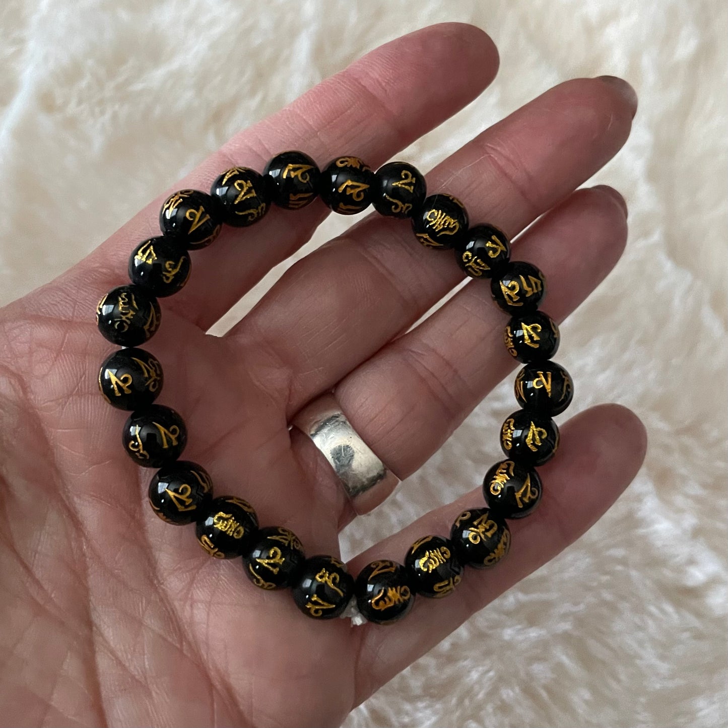 Black Onyx Om Bracelet