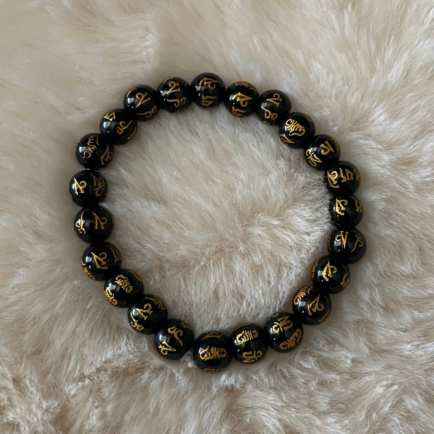 Black Onyx Om Bracelet