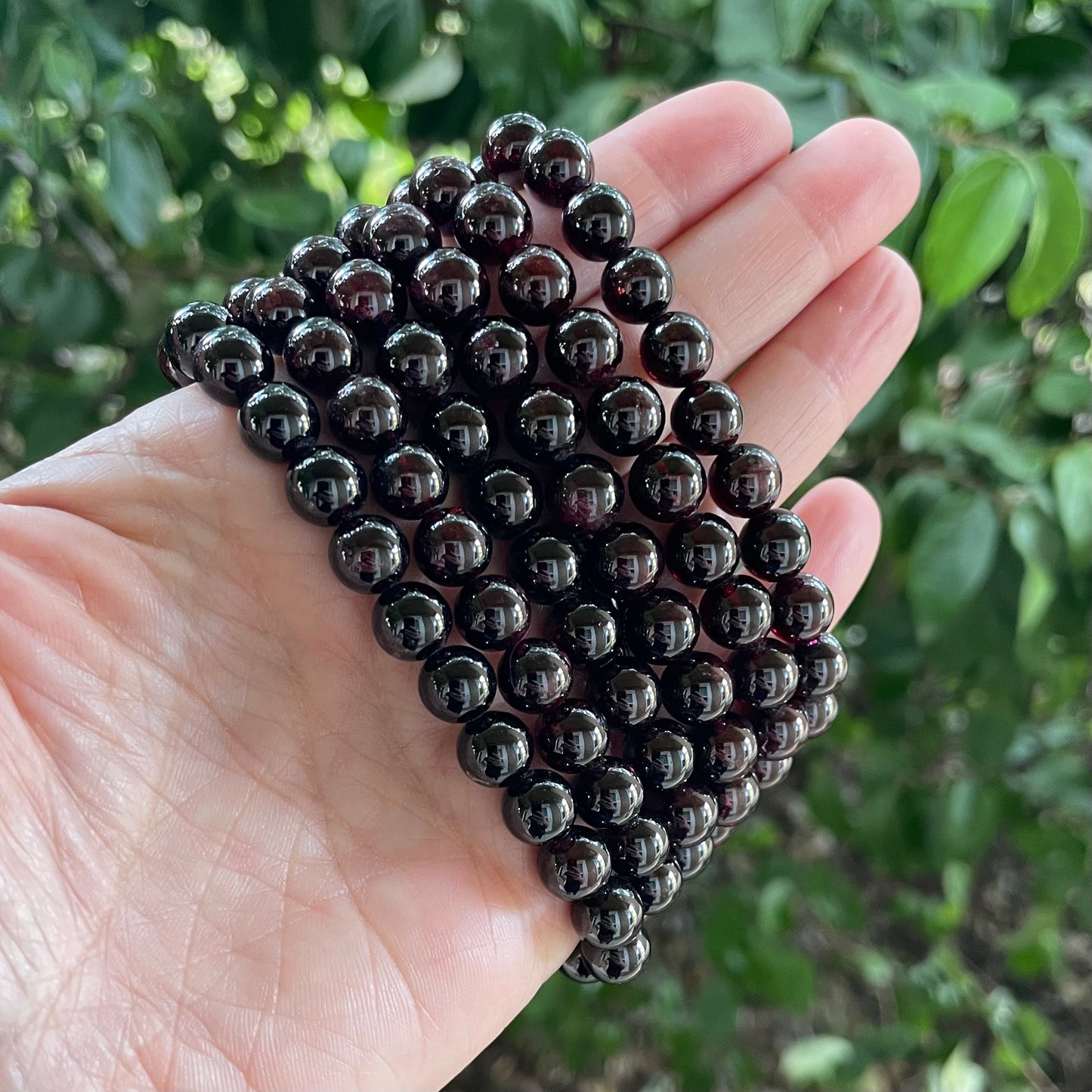 Natural Garnet Stretch Bracelet