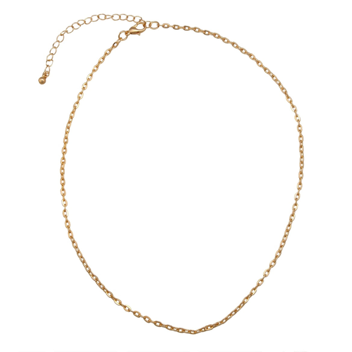 Gold Tone Base Medal Flat Oval Chain