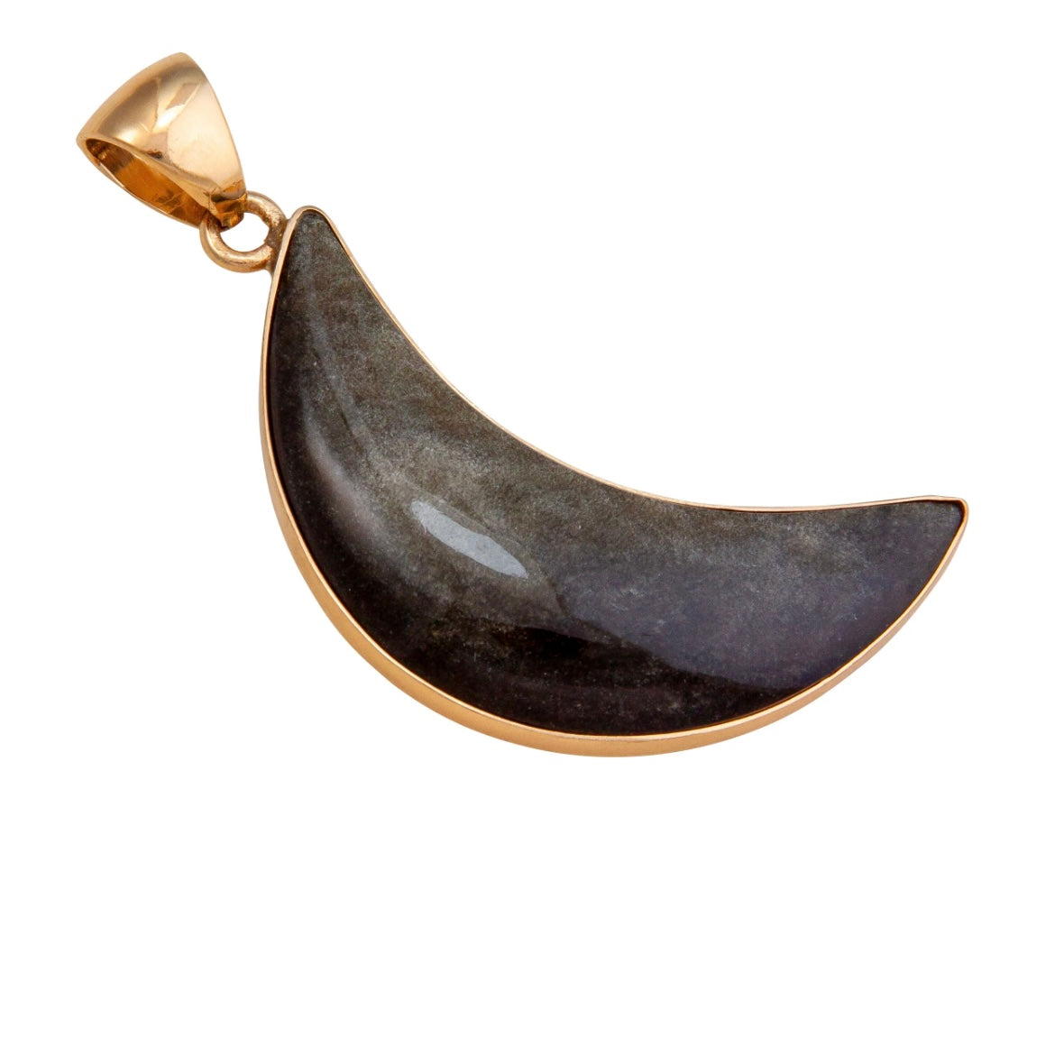 Alchemia Gold Sheen Obsidian Moon Pendant