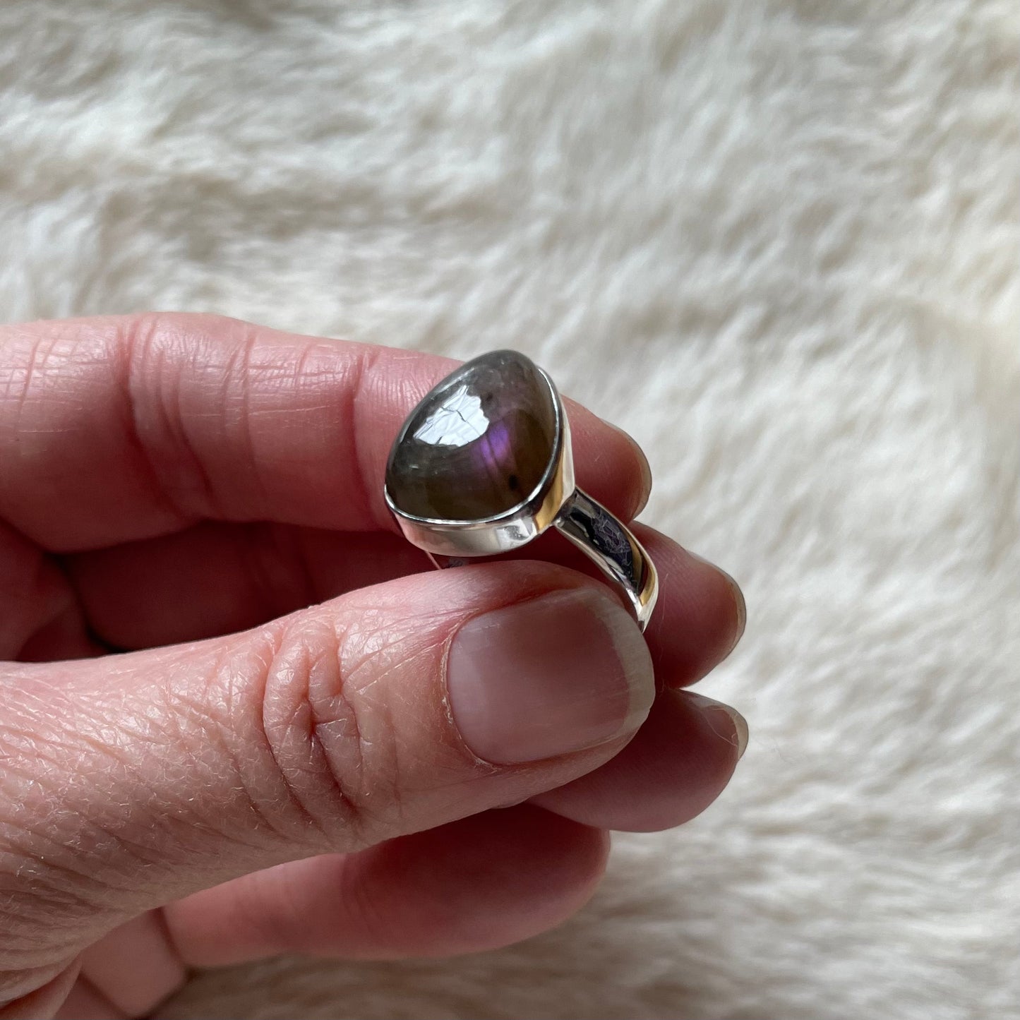 Purple Labradorite Ring