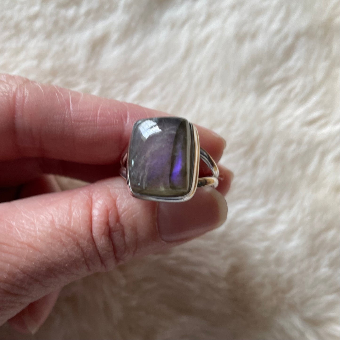 Purple Labradorite Ring