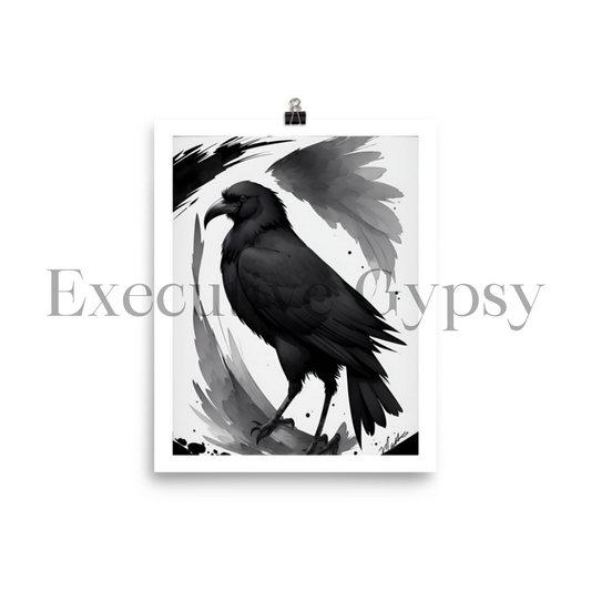 Charcoal Raven Print