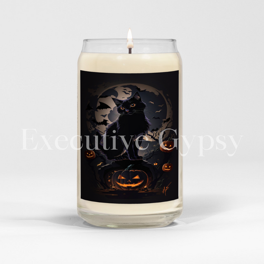 Mystic Halloween Cat Candle