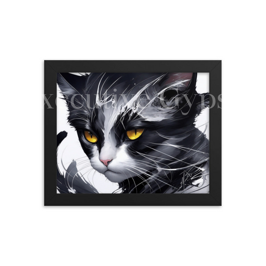 Tuxedo Cat Framed Artwork