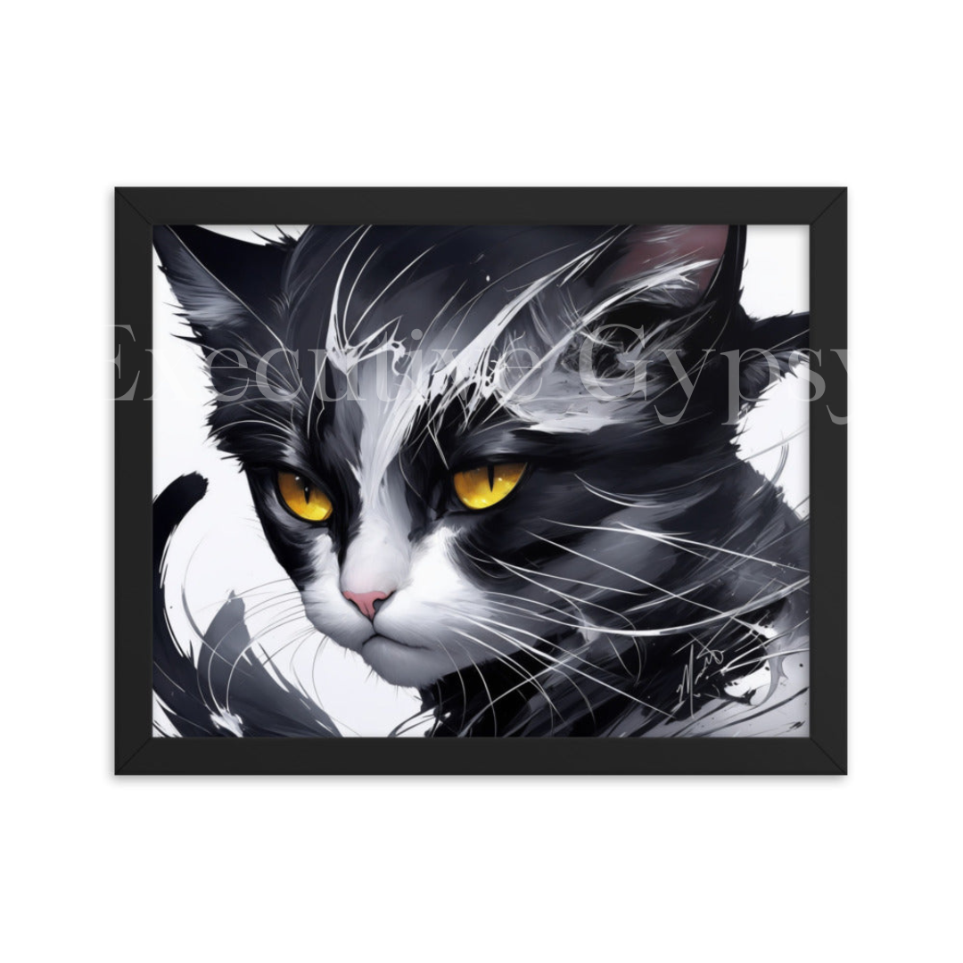 Tuxedo Cat Framed Artwork