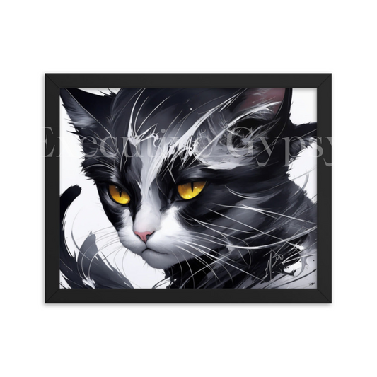 Tuxedo Cat Framed Artwork