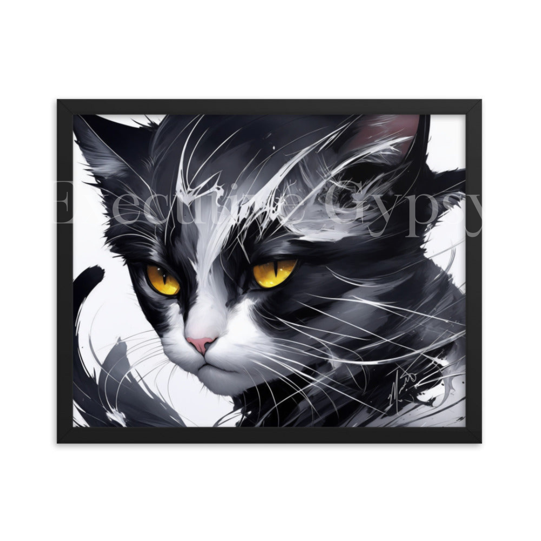 Tuxedo Cat Framed Artwork