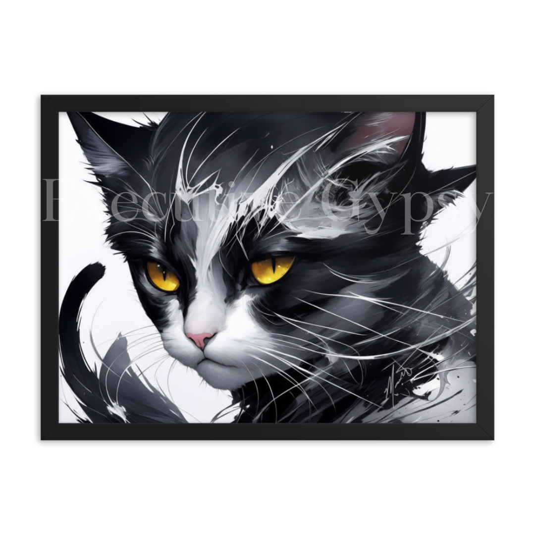 Tuxedo Cat Framed Artwork