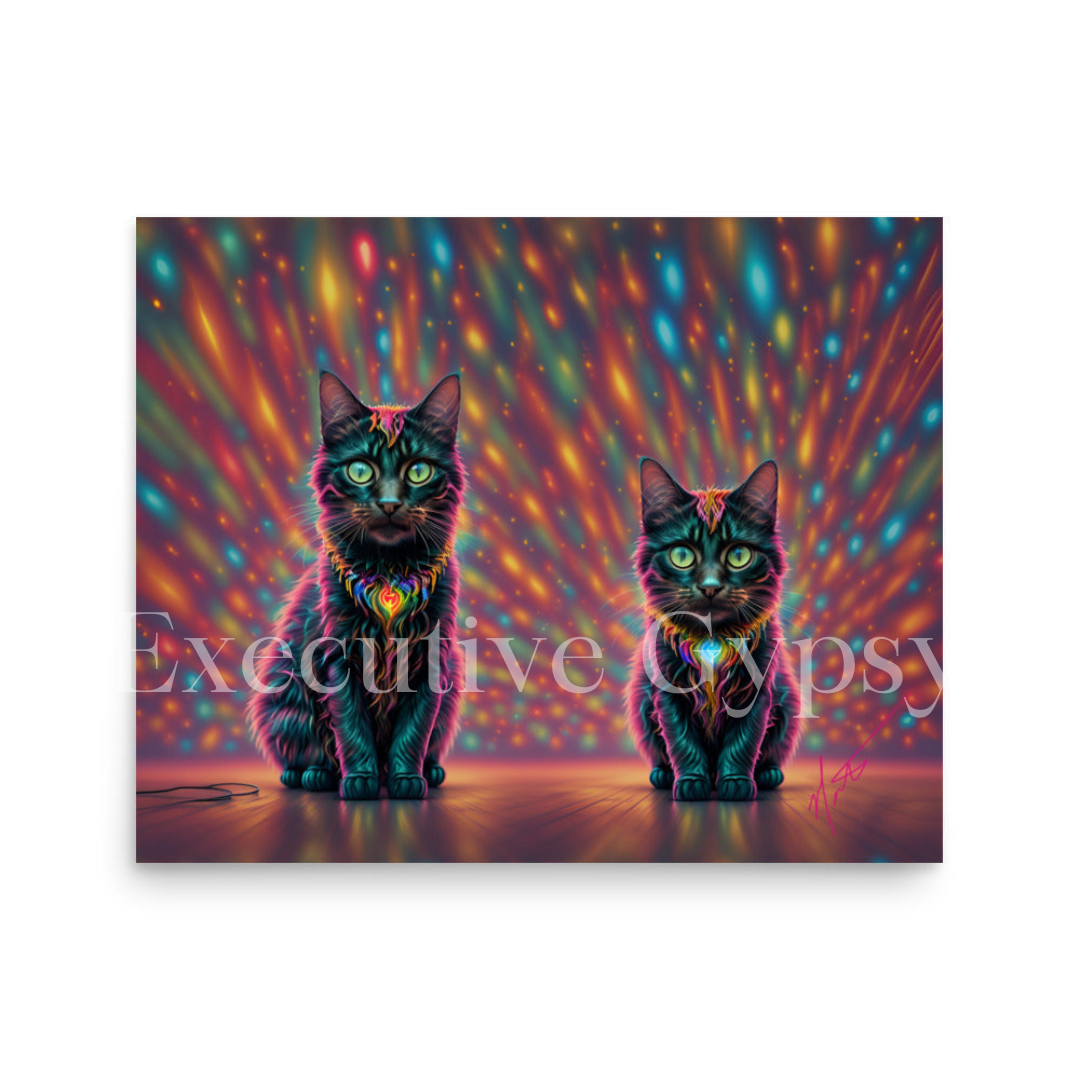 Disco Kitties Print