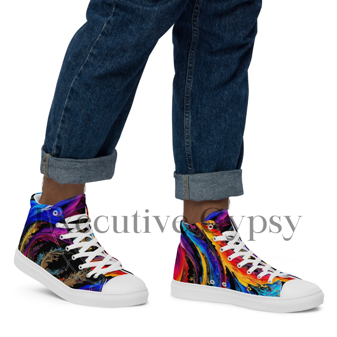 Joy Swirl Men’s high top canvas shoes