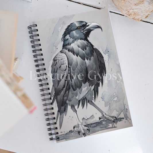 Watercolor Raven Spiral notebook