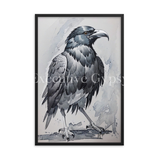 Watercolor Raven Framed Print