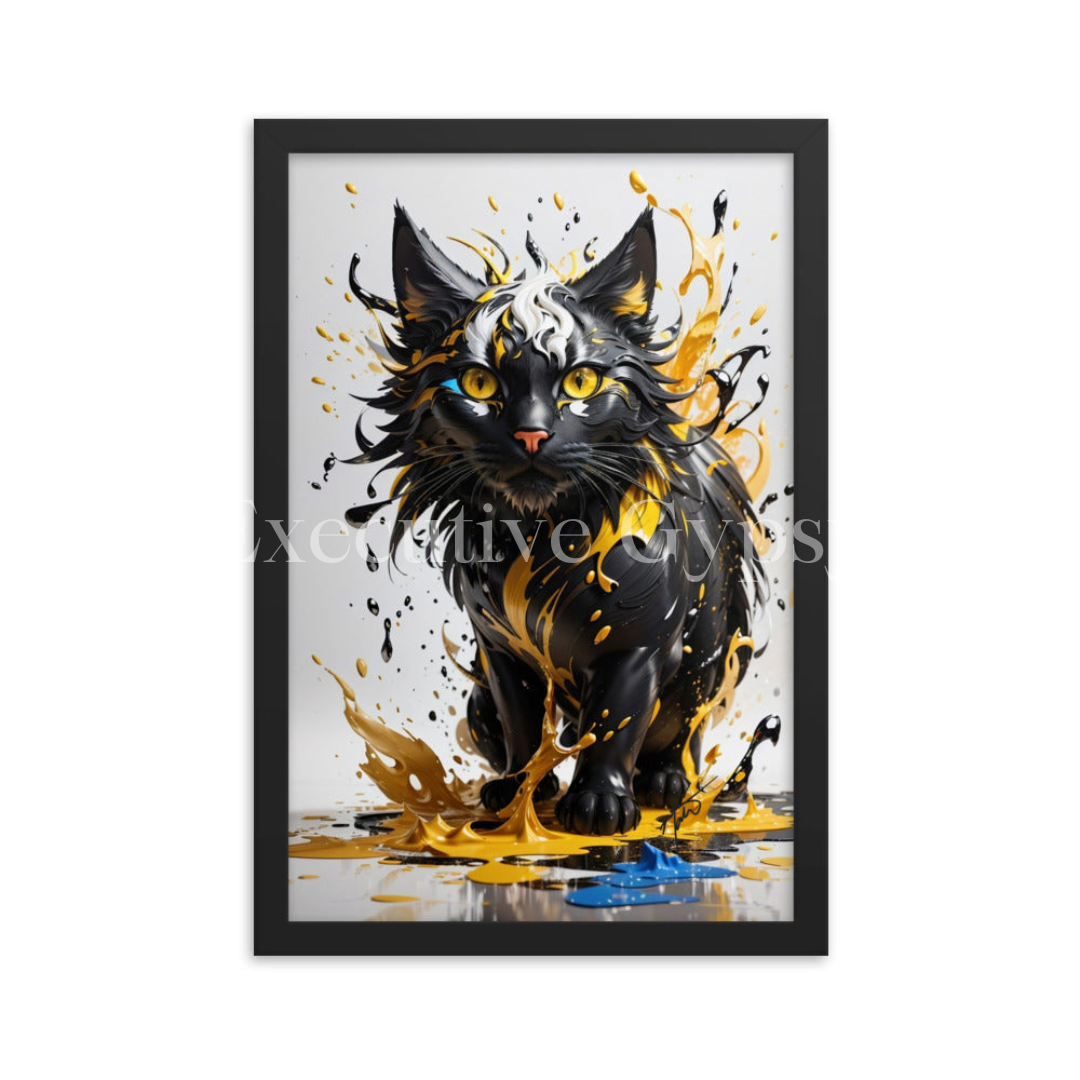 Splash Cat Framed Print