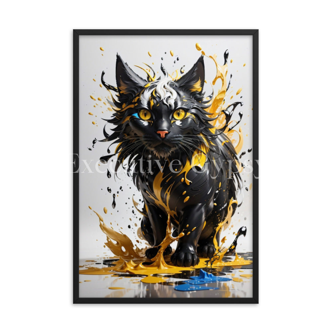 Splash Cat Framed Print