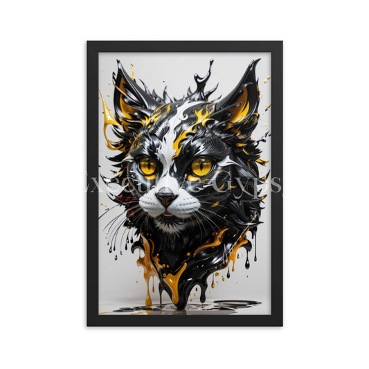 Cat Splash Framed Print