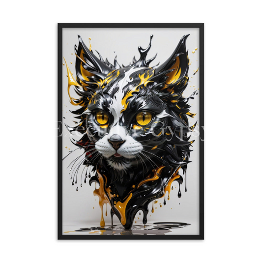 Cat Splash Framed Print