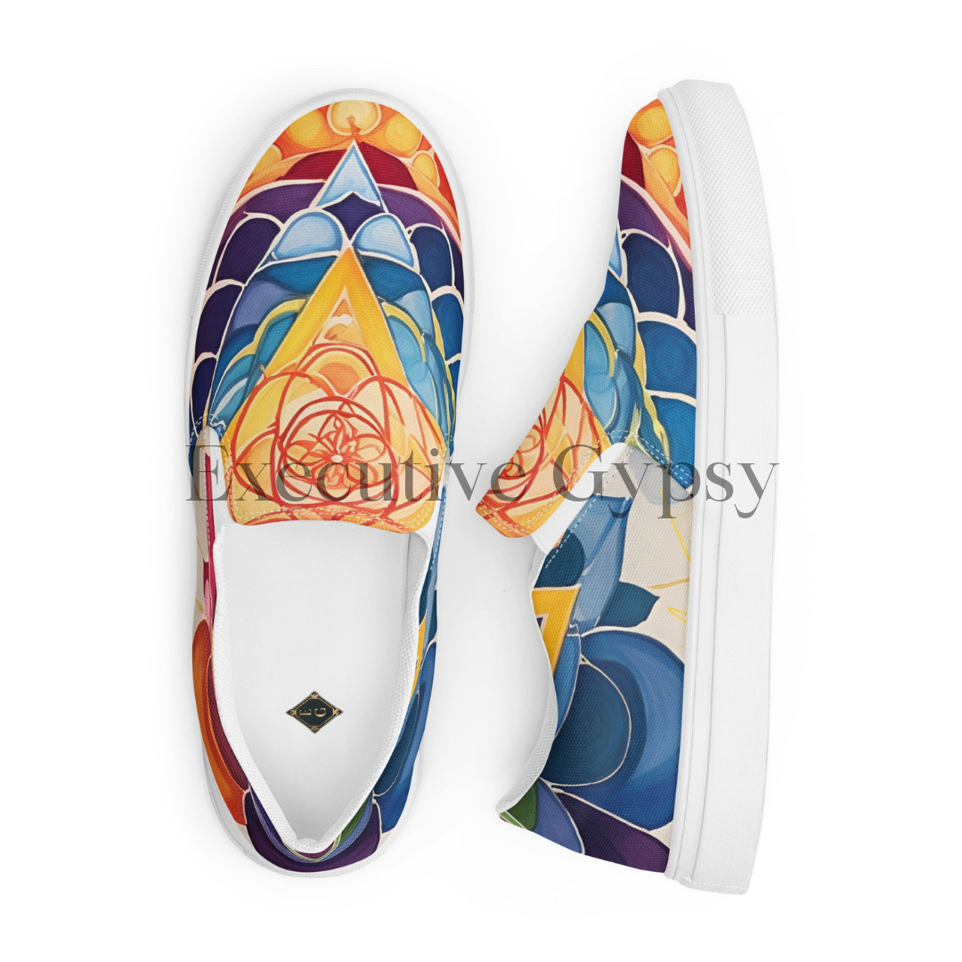 Sacred Geo Women’s slip-on canvas shoes