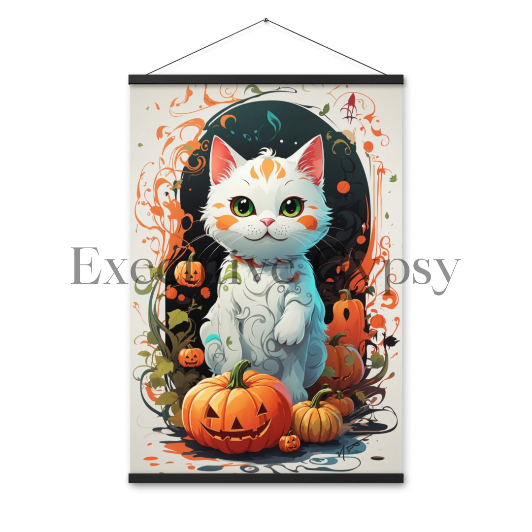 Pumpkin Kitty Print with hangers