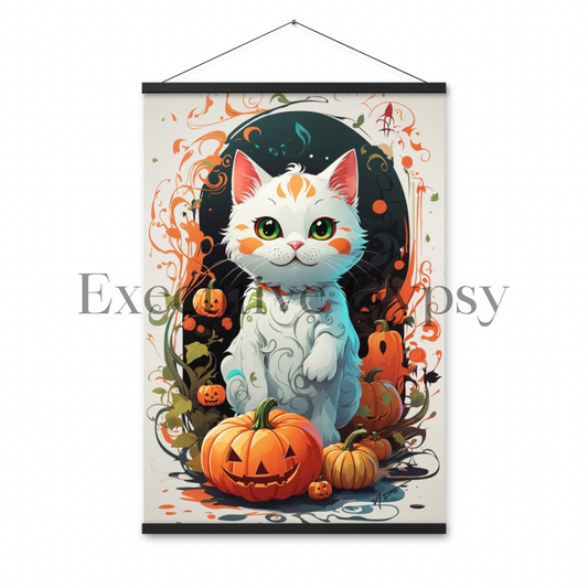 Pumpkin Kitty Print with hangers